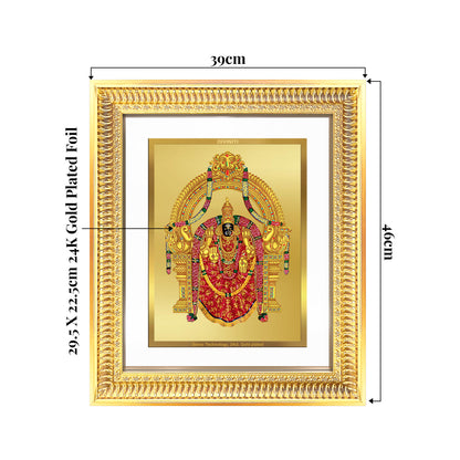 Goddess Padmavati | Consort of Lord Tirupati Balaji Wall Mount Photo Frame in 24K Gold Plated Foil