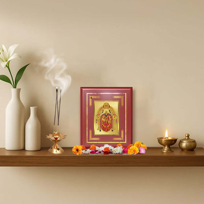 Goddess Padmavati Devi Wall & Tabletop Frame for Home & Temple in 24K Gold Plated Foil