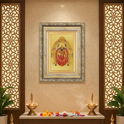 Goddess Padmavati | Consort of Lord Tirupati Balaji Wall Mount Photo Frame in 24K Gold Plated Foil