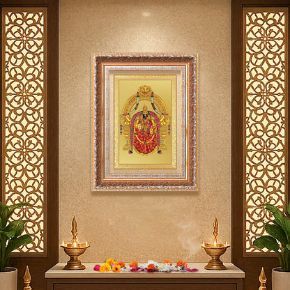 Goddess Padmavati | Consort of Lord Tirupati Balaji Wall Mount Photo Frame in 24K Gold Plated Foil