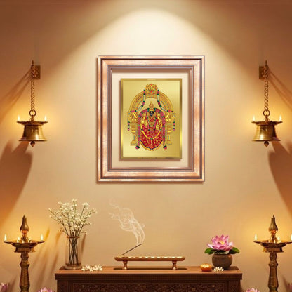 Goddess Padmavati | Consort of Lord Tirupati Balaji Wall Mount Photo Frame in 24K Gold Plated Foil