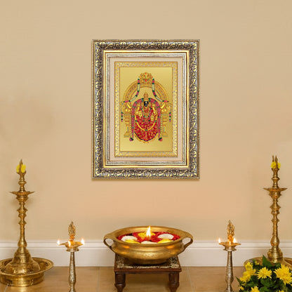 Goddess Padmavati | Consort of Lord Tirupati Balaji Wall Mount Photo Frame in 24K Gold Plated Foil