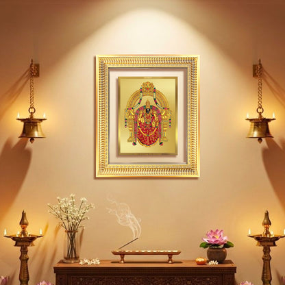 Goddess Padmavati | Consort of Lord Tirupati Balaji Wall Mount Photo Frame in 24K Gold Plated Foil