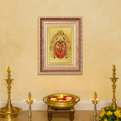 Goddess Padmavati | Consort of Lord Tirupati Balaji Wall Mount Photo Frame in 24K Gold Plated Foil