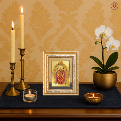 Goddess Padmavati | Consort of Lord Tirupati Balaji Wall & Tabletop Photo Frame in 24K Gold Plated Foil