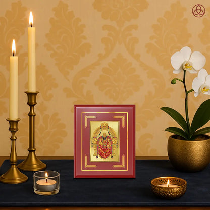 Goddess Padmavati | Consort of Lord Tirupati Balaji Wall & Tabletop Photo Frame in 24K Gold Plated Foil