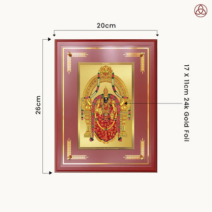 Goddess Padmavati | Consort of Lord Tirupati Balaji Wall & Tabletop Photo Frame in 24K Gold Plated Foil
