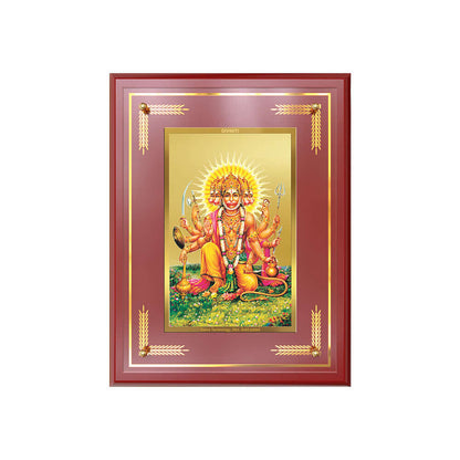 Panchmukhi Hanuman | Five-Faced Hanuman Wall and Tabletop Photo Frame in 24K Gold Plated Foil