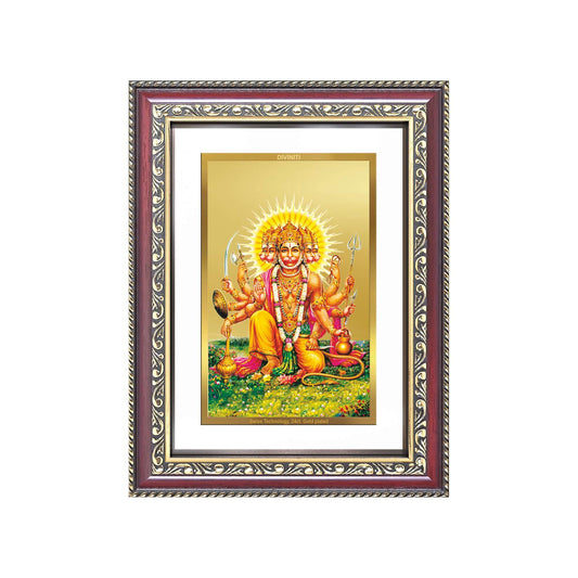 Panchmukhi Hanuman | Five-Faced Hanuman Wall and Tabletop Photo Frame in 24K Gold Plated Foil