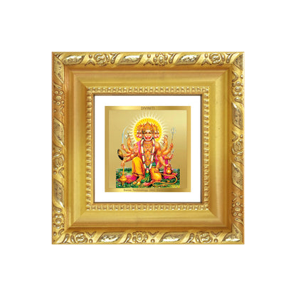 Panchmukhi Hanuman | Five-Faced Hanuman Tabletop Frame in 24K Gold Plated Foil