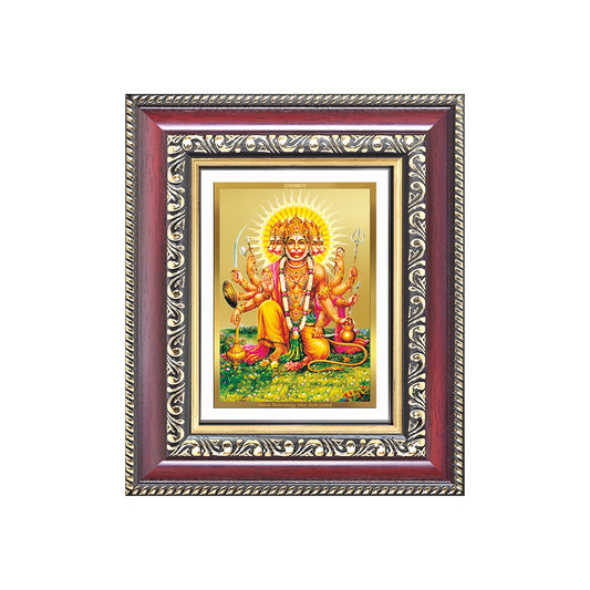 Panchmukhi Hanuman | Five-Faced Hanuman Wall & Tabletop Frame in 24K Gold Plated Foil