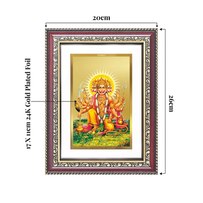 Panchmukhi Hanuman | Five-Faced Hanuman Wall and Tabletop Photo Frame in 24K Gold Plated Foil