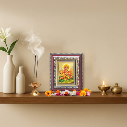 Panchmukhi Hanuman | Five-Faced Hanuman Wall & Tabletop Frame in 24K Gold Plated Foil