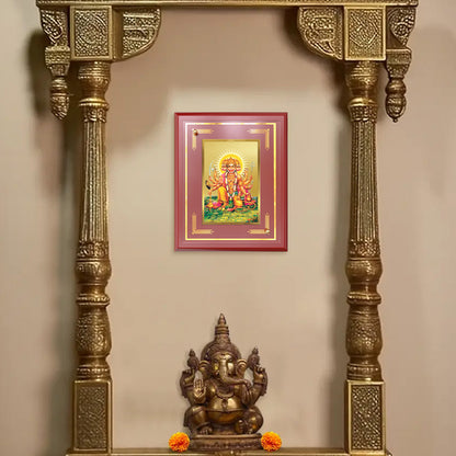Panchmukhi Hanuman | Five-Faced Hanuman Wall and Tabletop Photo Frame in 24K Gold Plated Foil
