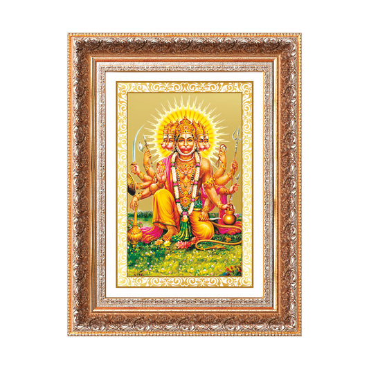 Panchmukhi Hanuman | Five-Faced Hanuman Wall Mount Photo Frame in 24K Gold Plated Foil