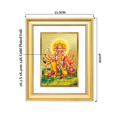 Panchmukhi Hanuman | Five-Faced Hanuman Wall Mount Photo Frame in 24K Gold Plated Foil