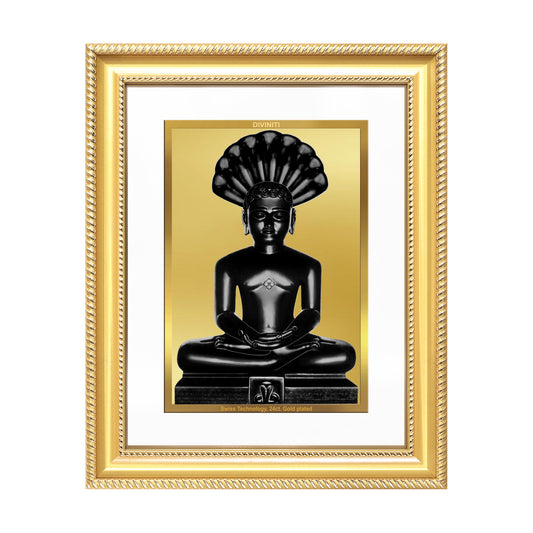 Lord Parshvanatha | 23rd Jain Tirthankara Wall Mount Photo Frame in 24K Gold Plated Foil