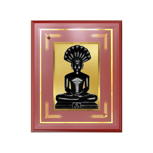 Lord Parshvanatha | 23rd Jain Tirthankara Wall and Tabletop Photo Frame in 24K Gold Plated Foil