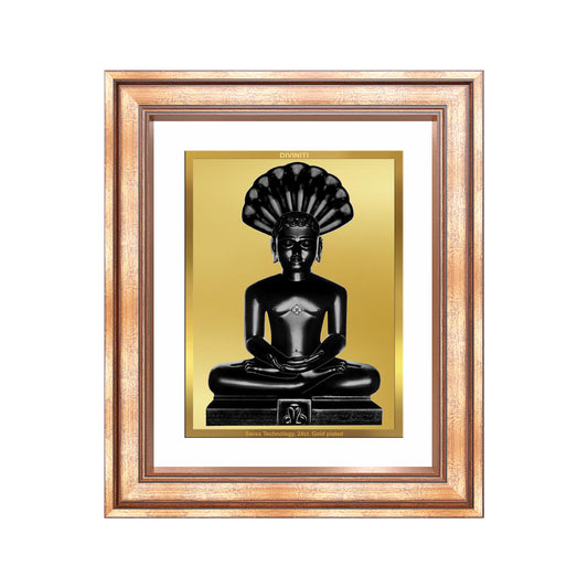 Lord Parshvanatha | 23rd Jain Tirthankara Wall Mount Photo Frame in 24K Gold Plated Foil