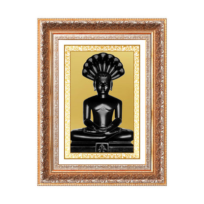 Lord Parshvanatha | 23rd Jain Tirthankara Wall Mount Photo Frame in 24K Gold Plated Foil