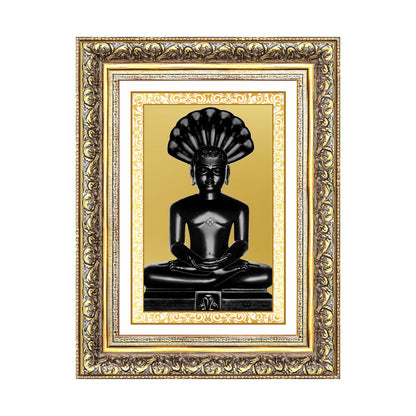 Lord Parshvanatha | 23rd Jain Tirthankara Wall Mount Photo Frame in 24K Gold Plated Foil