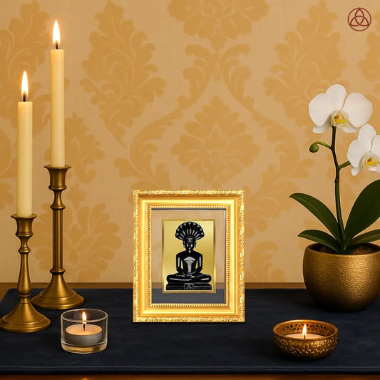 Lord Parshvanatha | 23rd Jain Tirthankara Wall Hanging & Tabletop Frame in 24K Gold Plated Foil