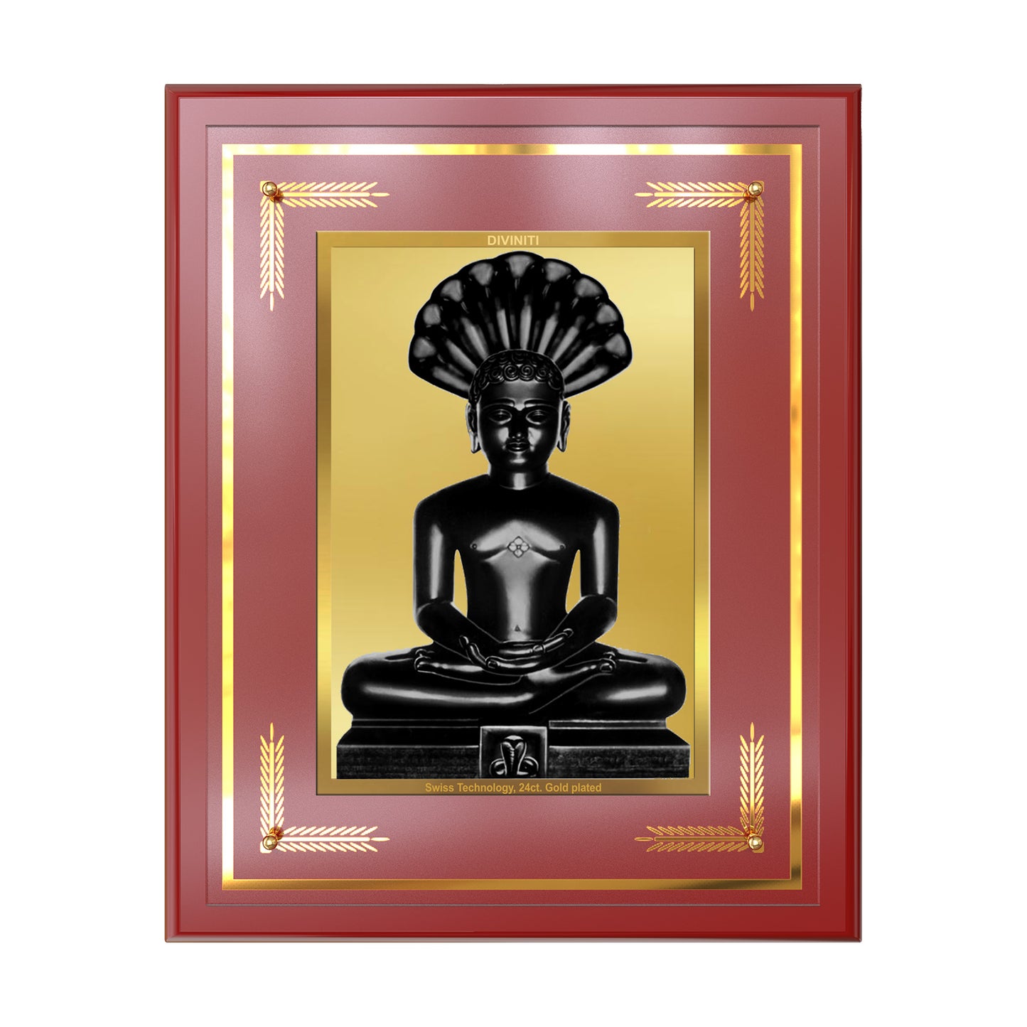Lord Parshvanatha | 23rd Jain Tirthankara Wall Mount Photo Frame in 24K Gold Plated Foil
