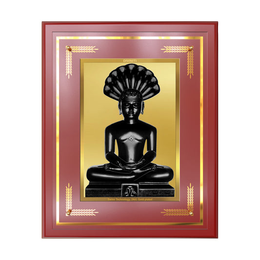 Lord Parshvanatha | 23rd Jain Tirthankara Wall Mount Photo Frame in 24K Gold Plated Foil