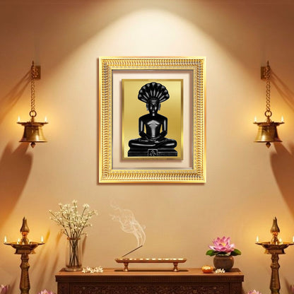 Lord Parshvanatha | 23rd Jain Tirthankara Wall Mount Photo Frame in 24K Gold Plated Foil