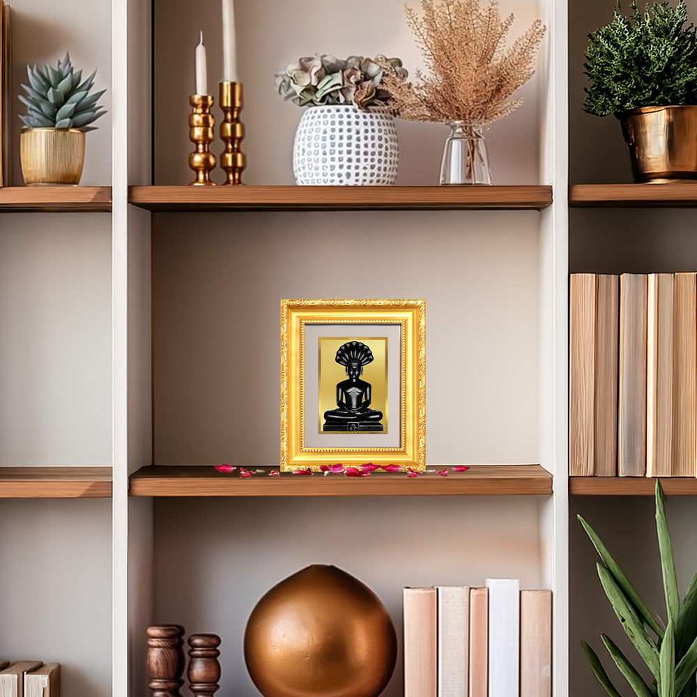 Lord Parshvanatha | 23rd Jain Tirthankara Wall & Tabletop Frame in 24K Gold Plated Foil