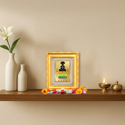 Lord Parshvanatha with Namokar Mantra | Jain Tirthankara Wall & Tabletop Frame in 24K Gold Plated Foil
