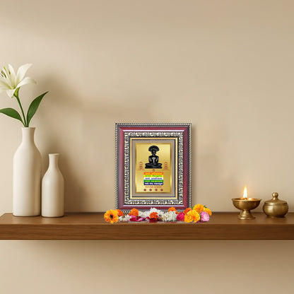 Lord Parshvanatha with Namokar Mantra | Jain Tirthankara Wall & Tabletop Frame in 24K Gold Plated Foil