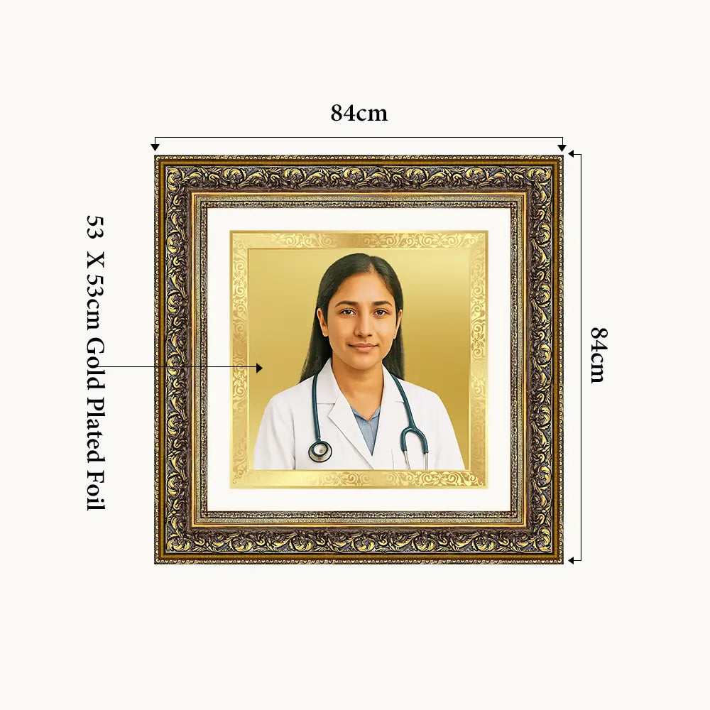 Portrait on Gold Immortalise Your Aurum Essence Square Photo Frame in 24K Gold Plated Foil