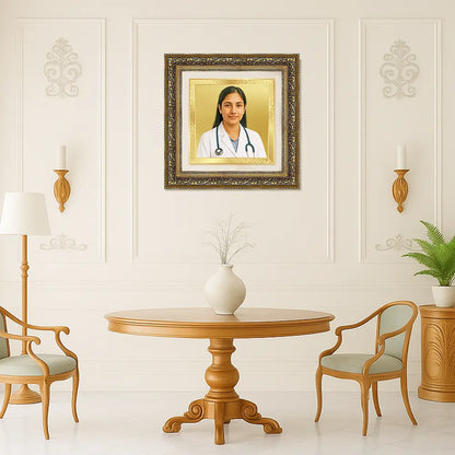 Portrait on Gold Immortalise Your Aurum Essence Square Photo Frame in 24K Gold Plated Foil