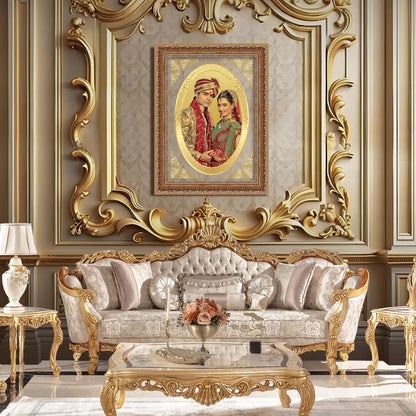 Portrait on Gold Immortalise Your Legacy Oval Photo Frame in 24K Gold Plated Foil
