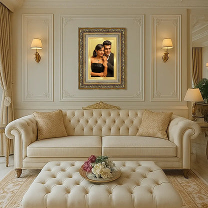 Portrait on Gold Immortalise Your Aurum Essence Rectangle Photo Frame in 24K Gold Plated Foil