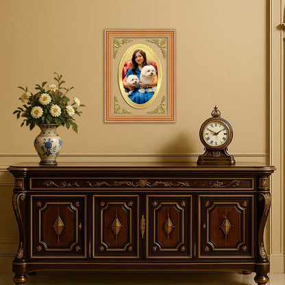 Portrait on Gold Immortalise Your Petite Luxe Oval Photo Frame in 24K Gold Plated Foil