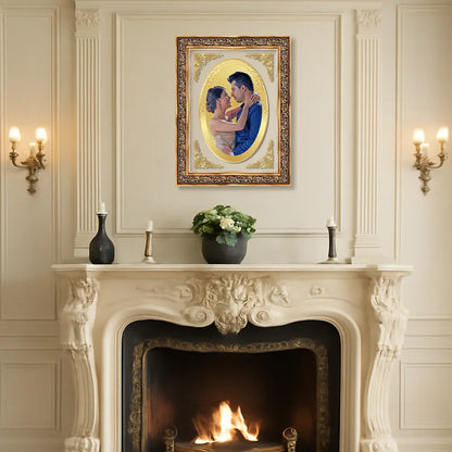 Portrait on Gold Immortalise Your Opulent Charm Oval Photo Frame in 24K Gold Plated Foil