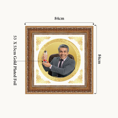 Portrait on Gold Immortalise Your Aurum Essence Round Photo Frame in 24K Gold Plated Foil