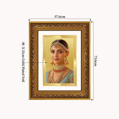 Portrait on Gold | Immortalise Your Opulent Charm Rectangle Photo Frame in 24K Gold