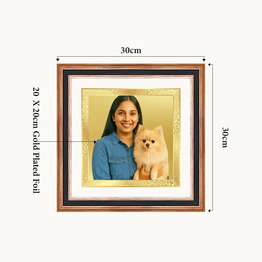 Portrait on Gold Immortalise Your Luxe Mini Square Photo Frame in 24K Gold Plated Foil