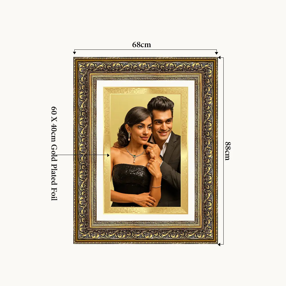 Portrait on Gold Immortalise Your Aurum Essence Rectangle Photo Frame in 24K Gold Plated Foil