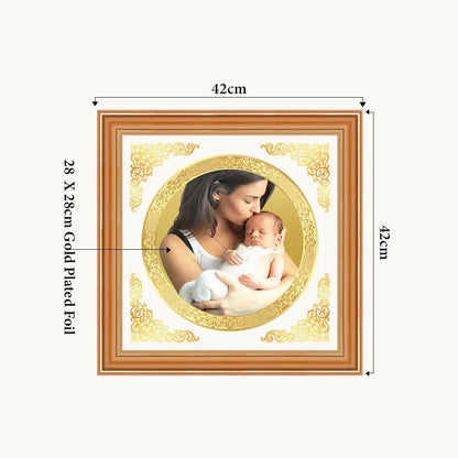Portrait on Gold Immortalise Your Petite Luxe Round Photo Frame in 24K Gold Plated Foil