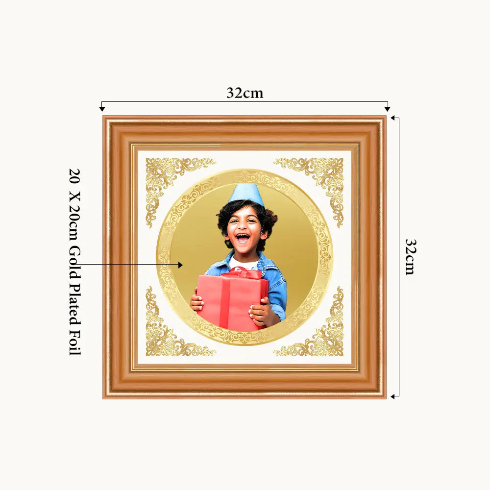 Portrait on Gold Immortalise Your Luxe Mini Round Photo Frame in 24K Gold Plated Foil