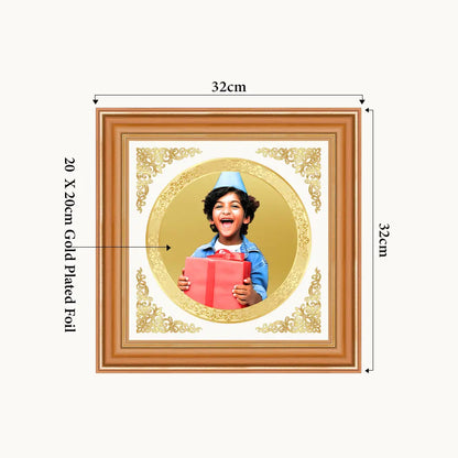 Portrait on Gold Immortalise Your Luxe Mini Round Photo Frame in 24K Gold Plated Foil