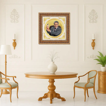 Portrait on Gold Immortalise Your Aurum Essence Round Photo Frame in 24K Gold Plated Foil