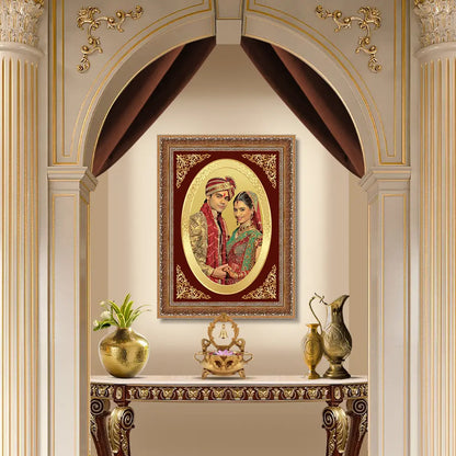 Portrait on Gold Immortalise Your Legacy Oval Photo Frame in 24K Gold Plated Foil