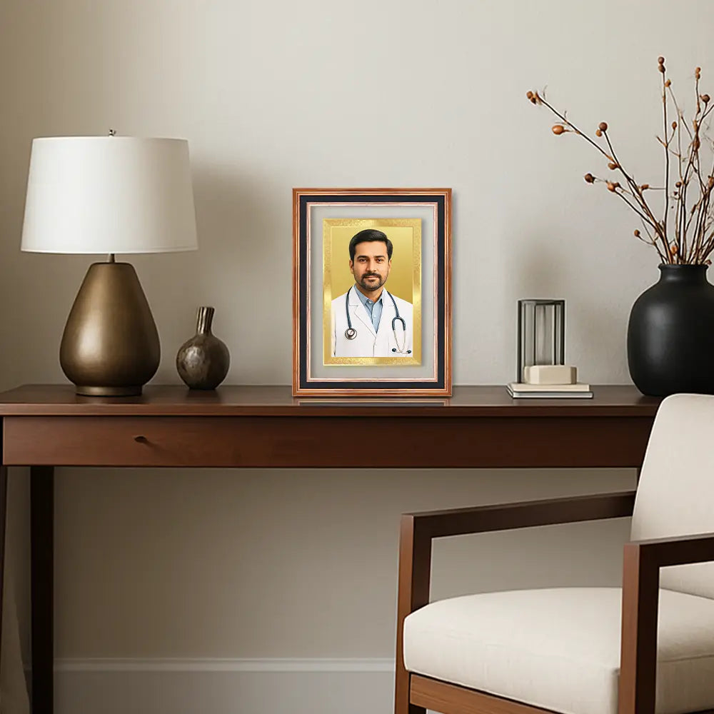 Portrait on Gold Immortalise Your Luxe Mini Rectangular Photo Frame in 24K Gold Plated Foil
