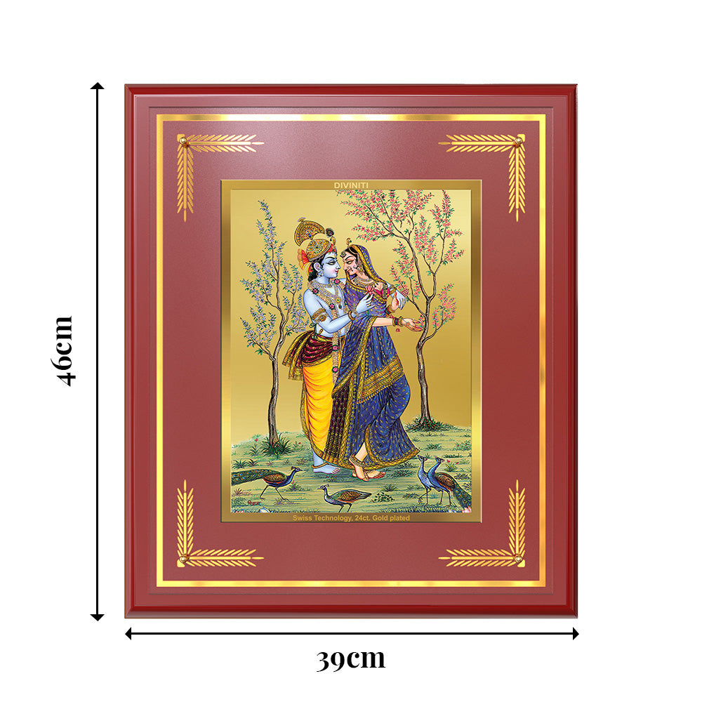 Radha Krishna | Divine Love Eternal Wall Mount Photo Frame in 24K Gold Plated Foil