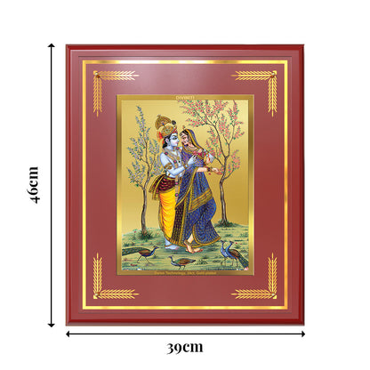 Radha Krishna | Divine Love Eternal Wall Mount Photo Frame in 24K Gold Plated Foil